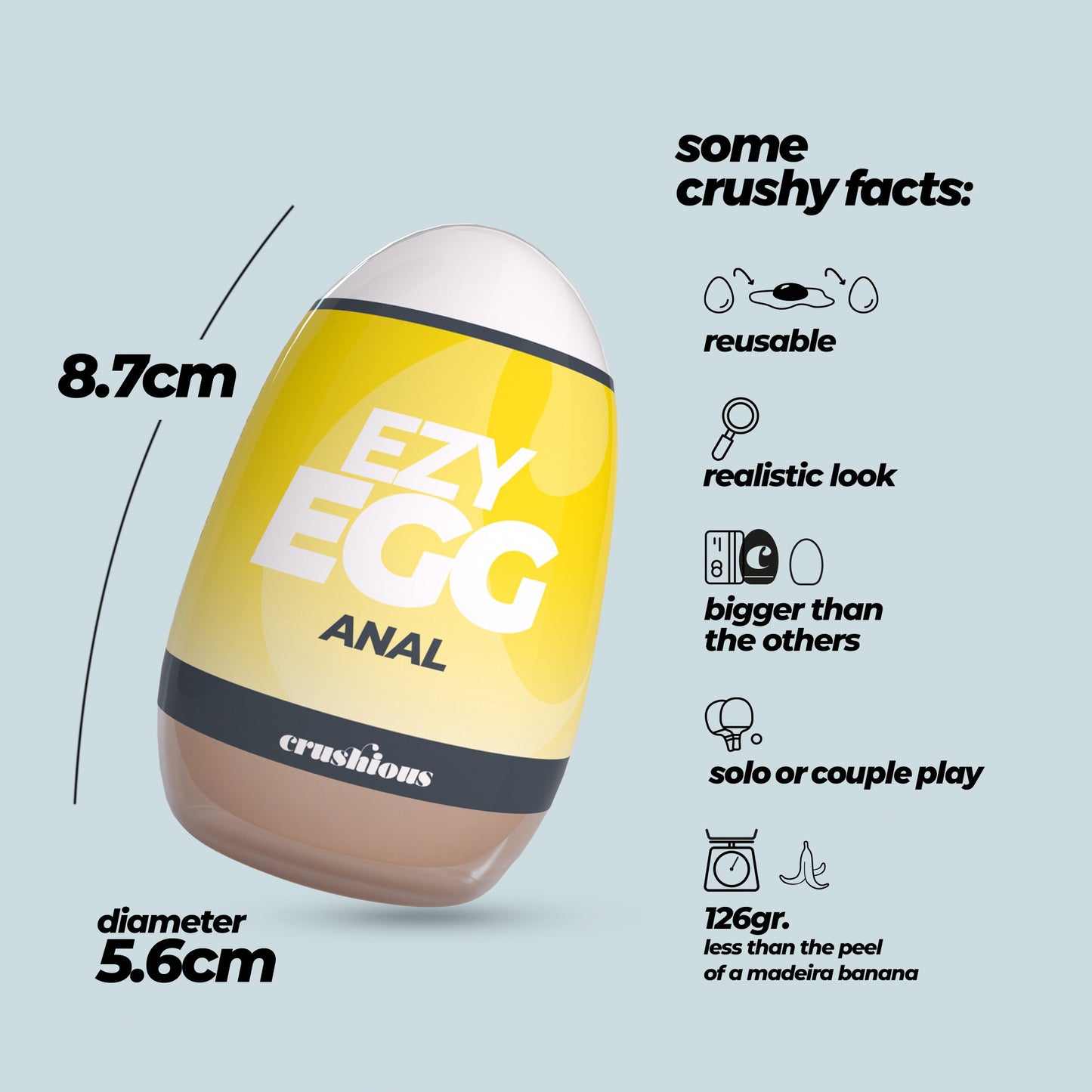 Ezy Egg - Masturbator Ei - Anal - Gelb