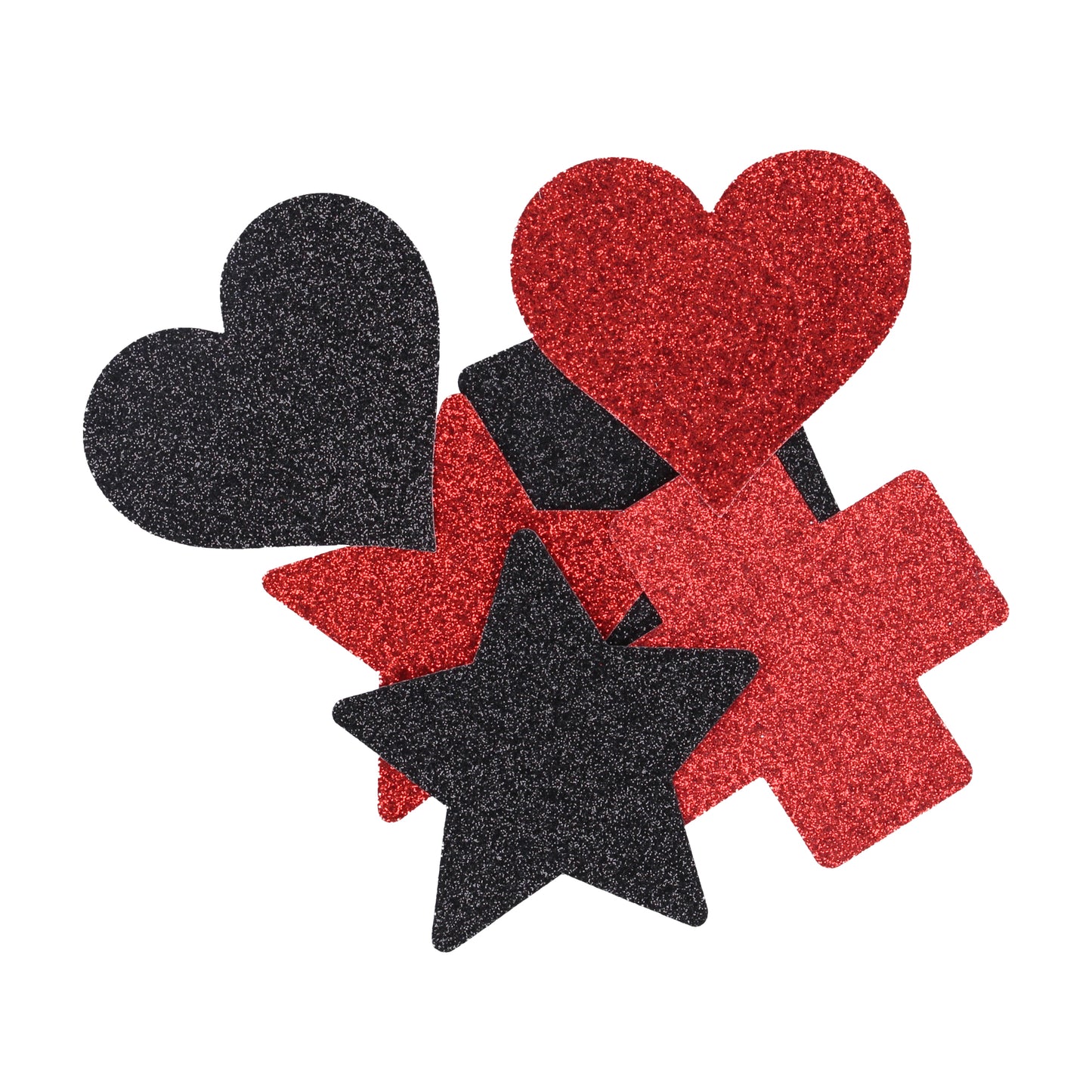 Nipple Cover Set - Cross Star Heart - Red