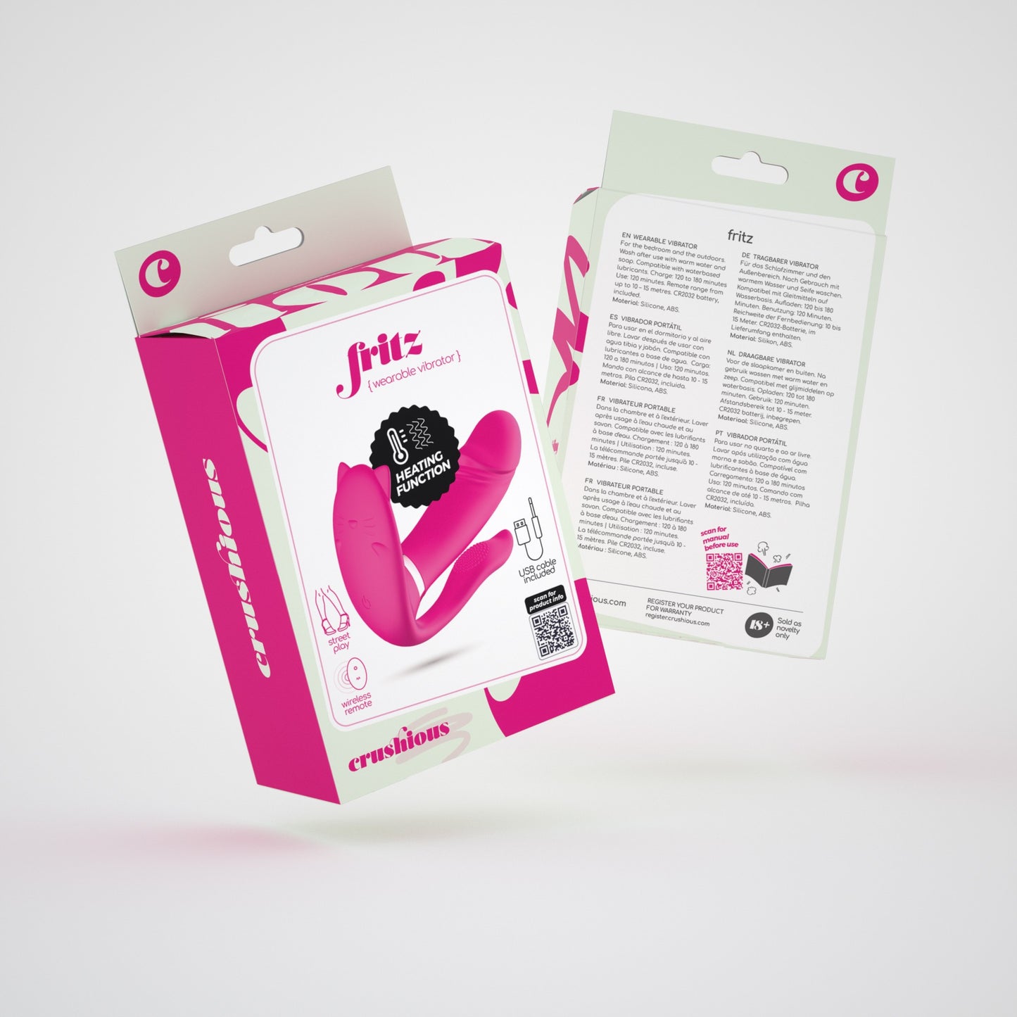 Fritz – Beheizbarer Vibrator mit Fernbedienung – Rose