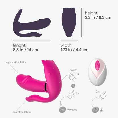 Fritz – Beheizbarer Vibrator mit Fernbedienung – Rose