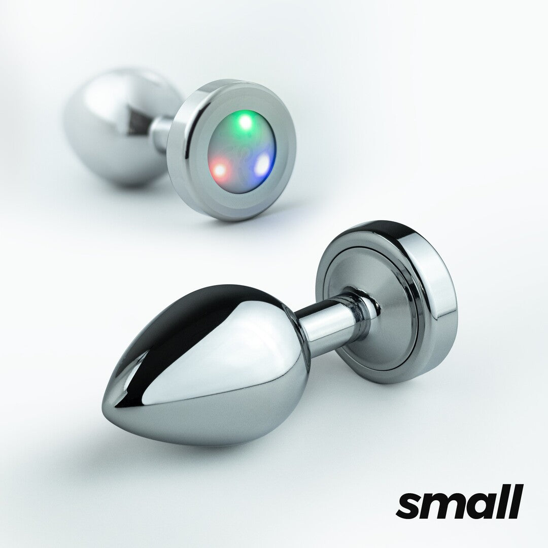 Crushious - Borealis - Metal Anal Plug with LED RGB - Silver