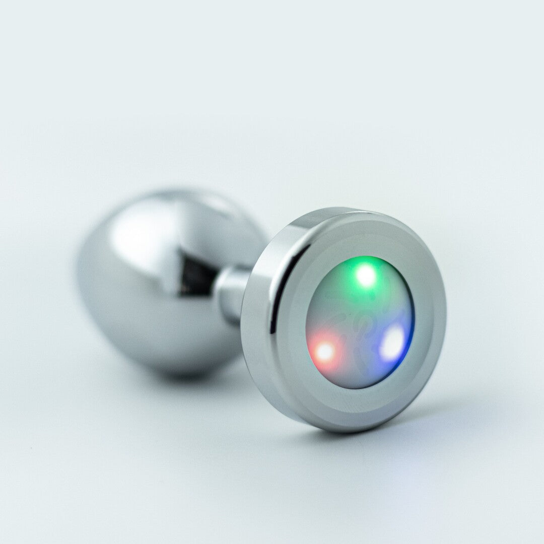 Crushious - Borealis - Metal Anal Plug with LED RGB - Silver