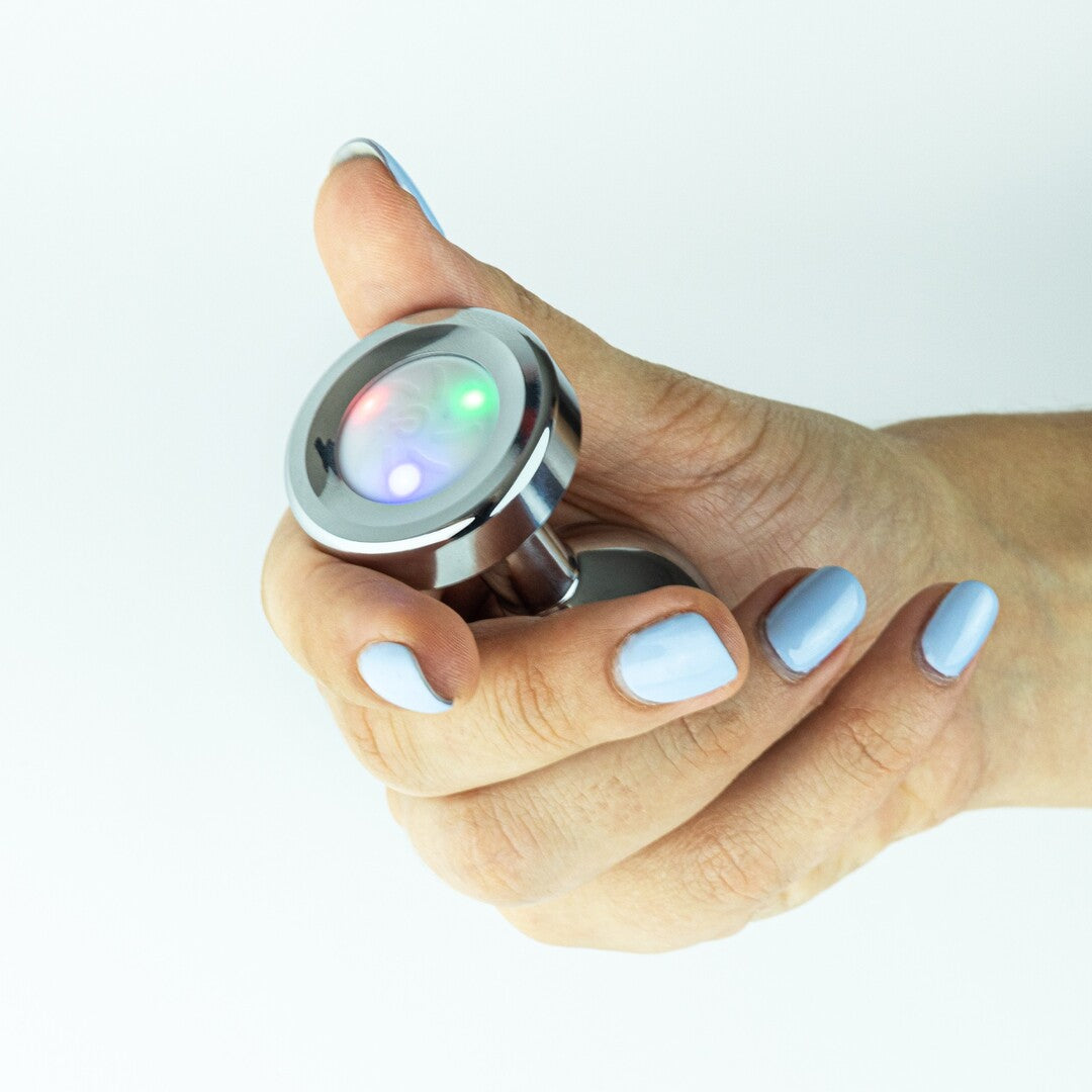 Crushious - Borealis - Metal Anal Plug with LED RGB - Silver