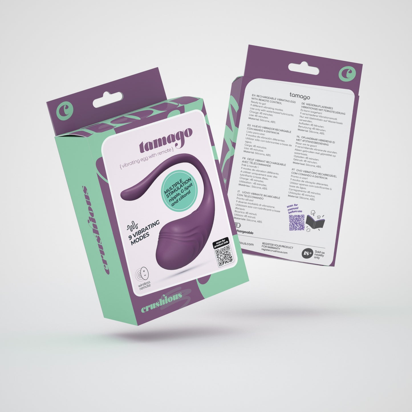 Tamago - Rechargeable Vibrating Egg with Remote Control - Purple