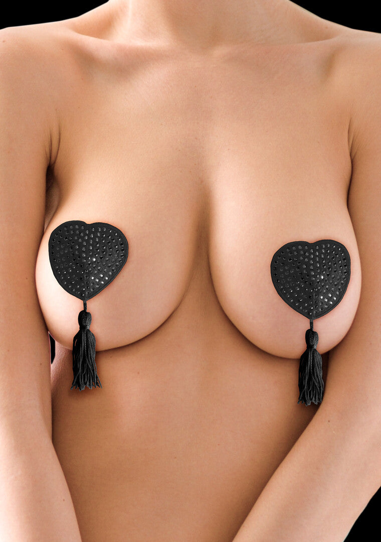 Nipple Tassels Heart Shaped - Black