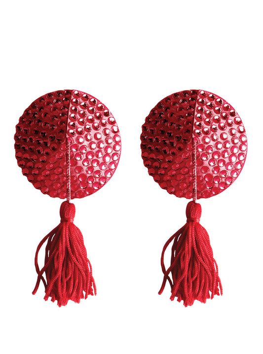 Nipple Tassels Round Shaped - RED