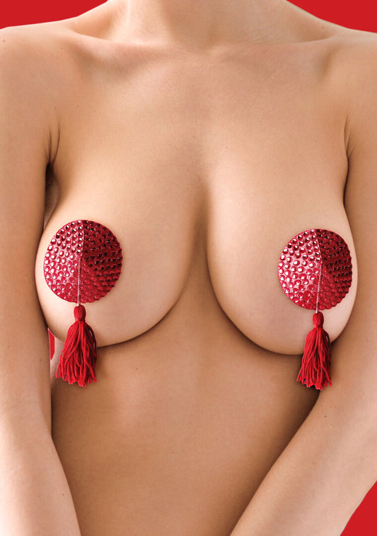 Nipple Tassels Round Shaped - RED