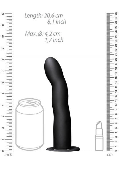 Curved Hollow Strap-On - 8" / 20 cm - Black