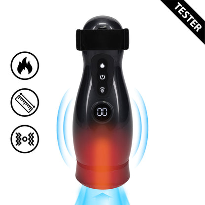 Virtuo - Suction and Vibration Masturbator Pump with Phone Attachment - Gun Metal
