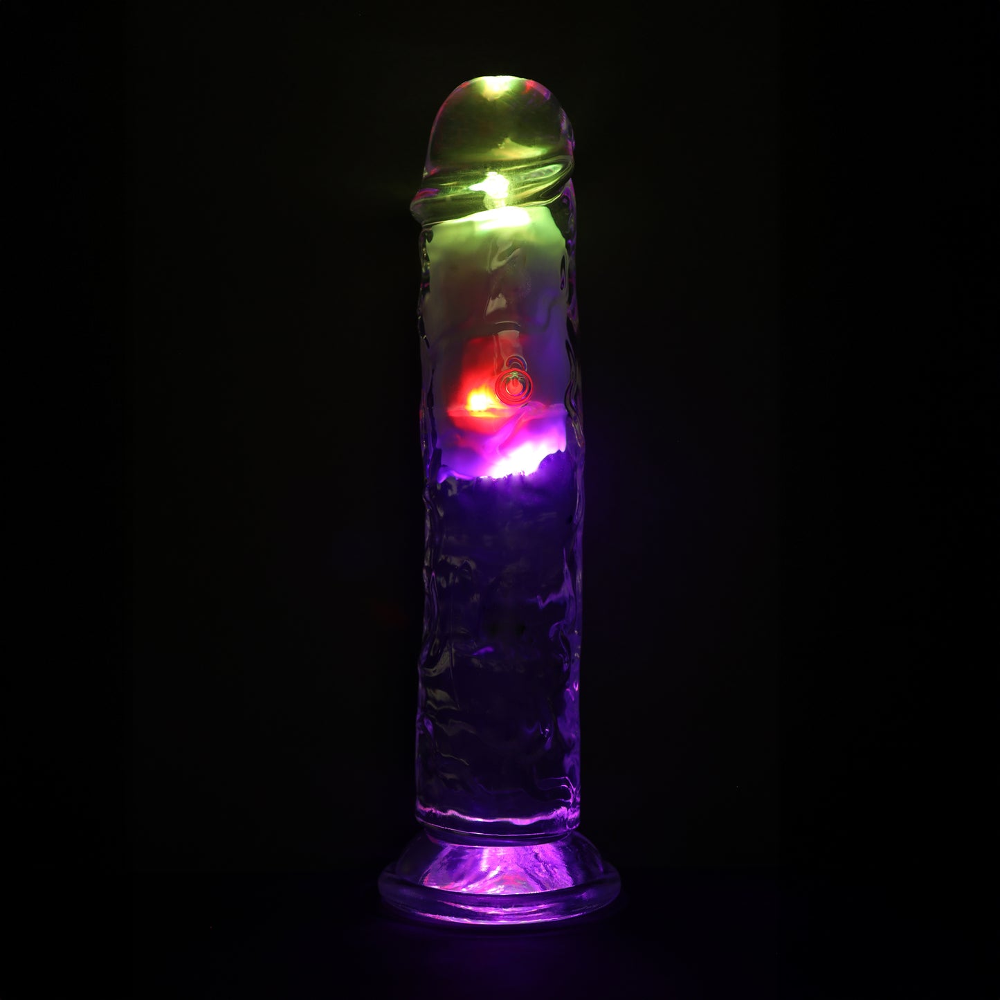 LED Vibrating Straight Cock - 8" / 20 cm - Transparent