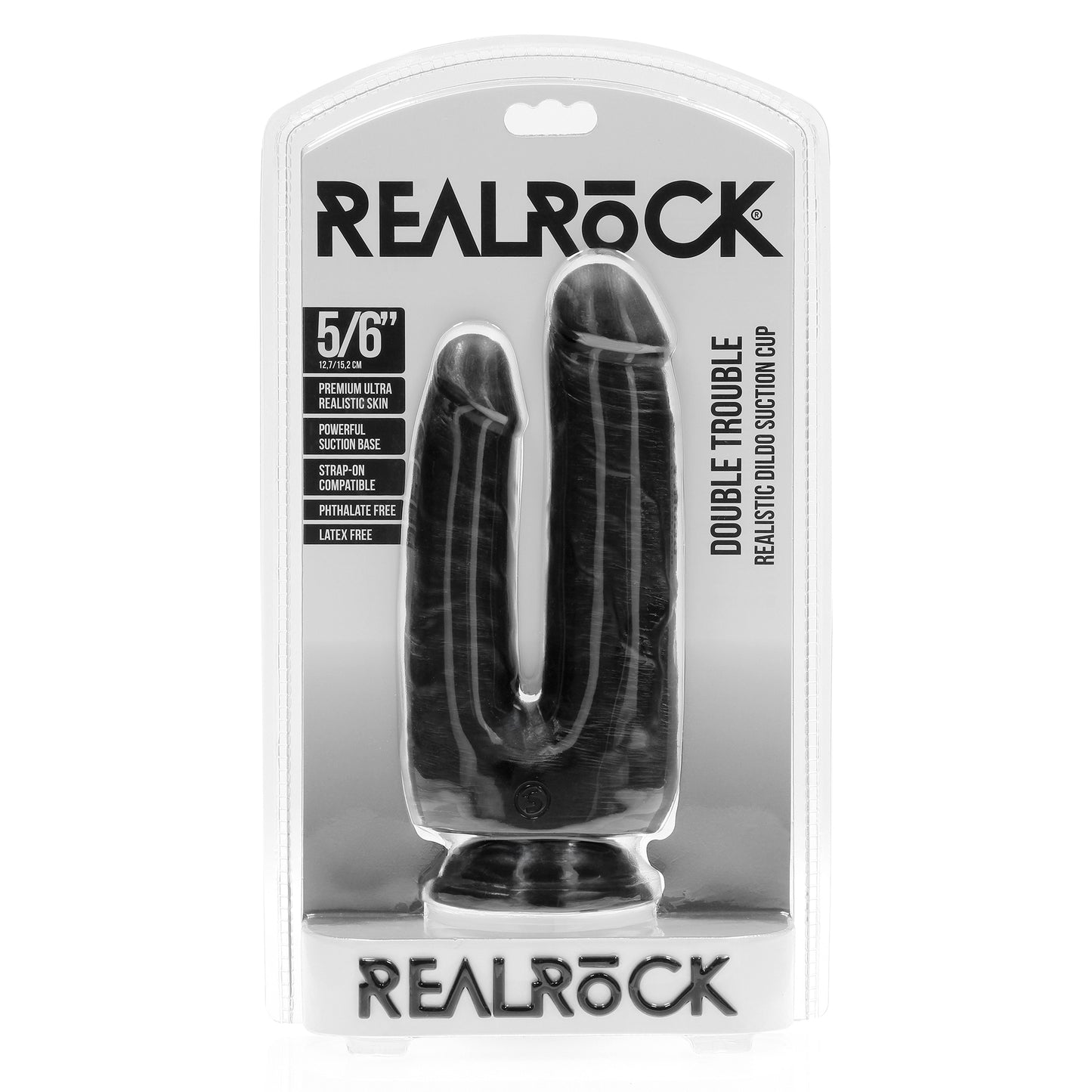 Double Trouble Dildo 5"/6" - 12,7/15,2 cm - Black