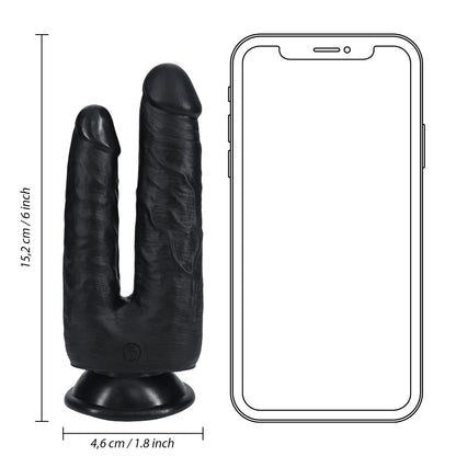 Double Trouble Dildo 5"/6" - 12.7/15.2 cm - Black