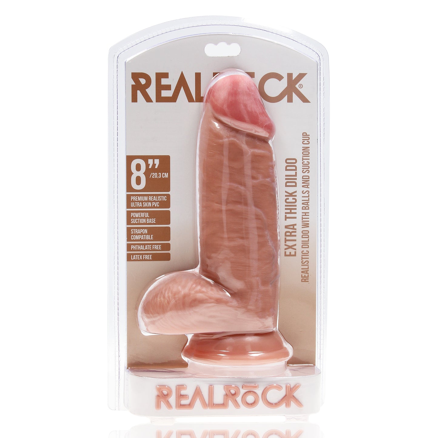 Extra Thick Straight with Balls 8" / 20,3 cm - Flesh
