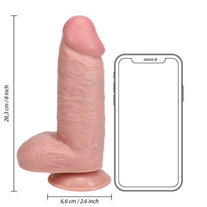 Extra Thick Straight with Balls 8" / 20.3 cm - Flesh