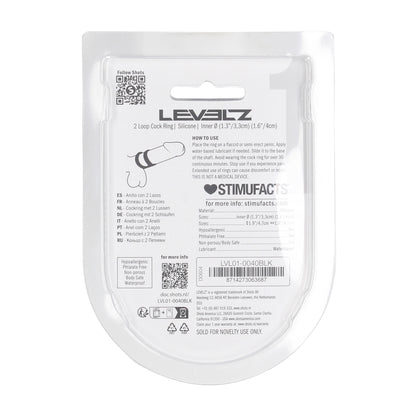 2 Loop Silicone Cockring - Black