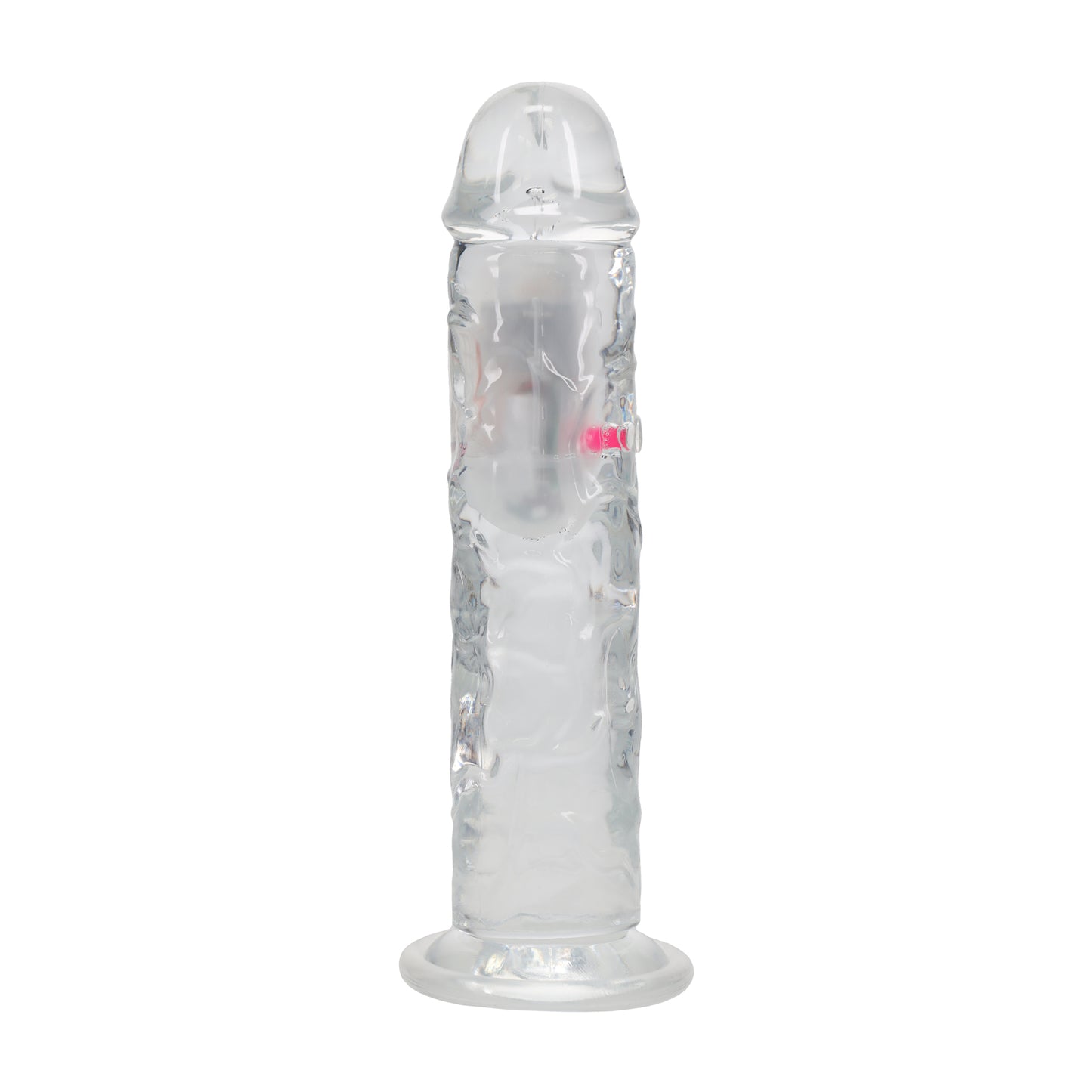 LED Vibrating Straight Cock - 8" / 20 cm - Transparent
