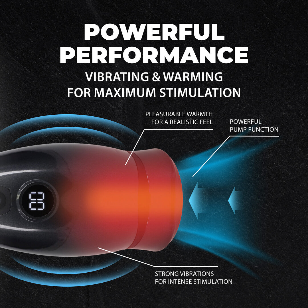 Virtuo - Suction and Vibration Masturbator Pump with Phone Attachment - Gun Metal