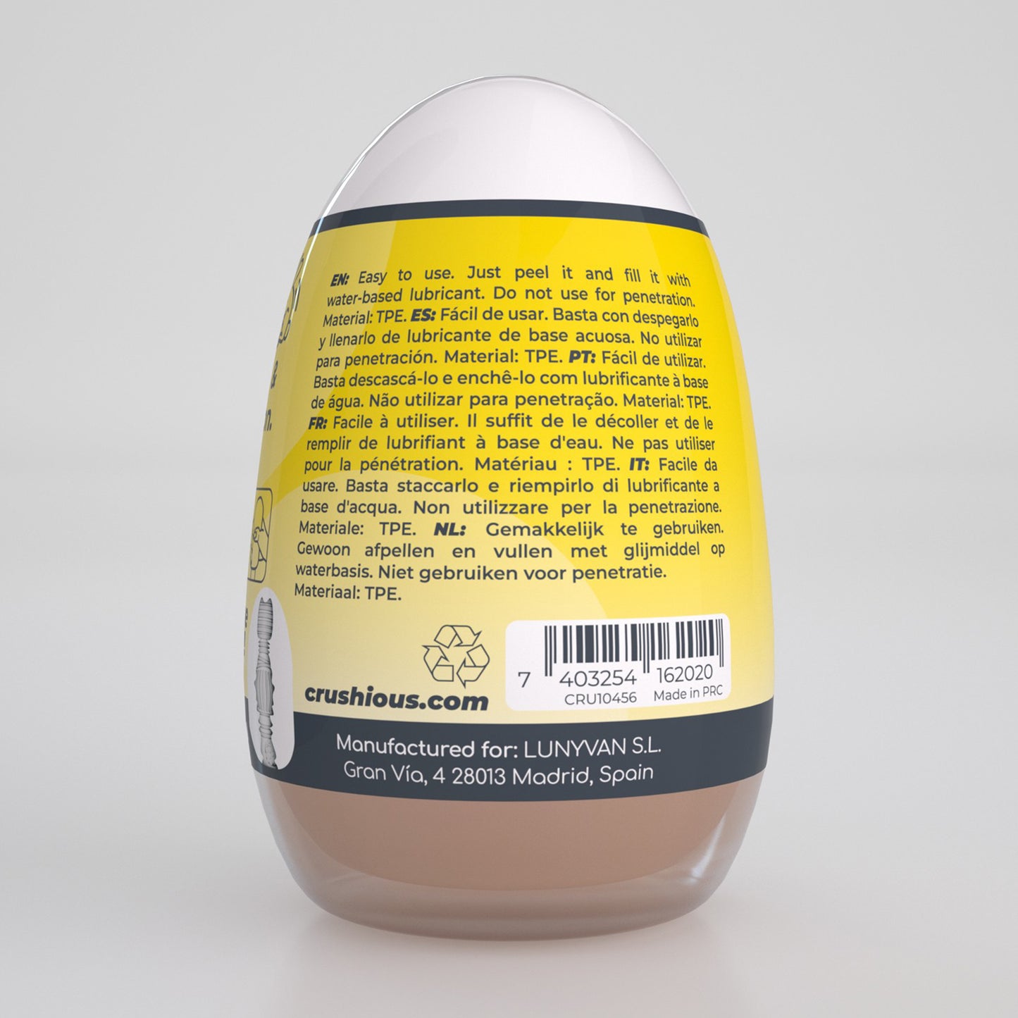 Ezy Egg - Masturbator Ei - Anal - Gelb