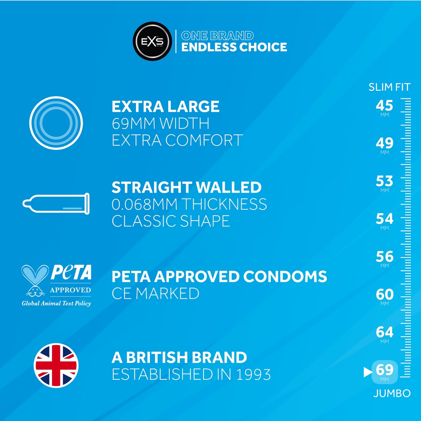 EXS Jumbo - Condoms - 12 Pieces