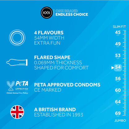 EXS Mixed Flavoured - Condoms - 12 Pieces