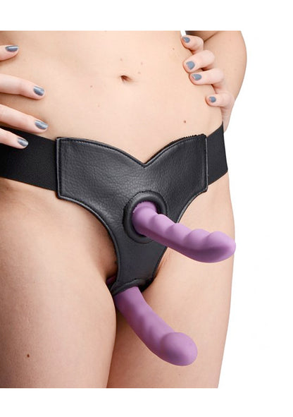 Crave - Double Penetration Faux Leather Strap-On