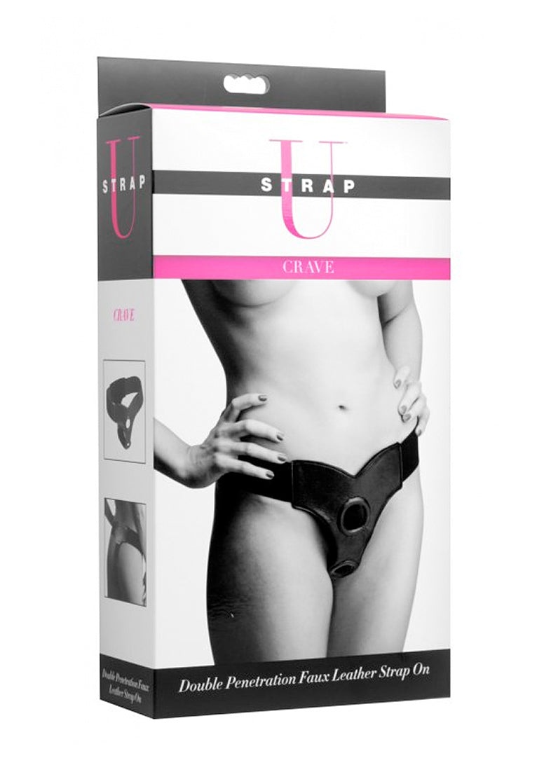 Crave - Double Penetration Faux Leather Strap-On